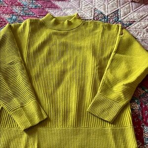 Green Ribbed Women's Sweater